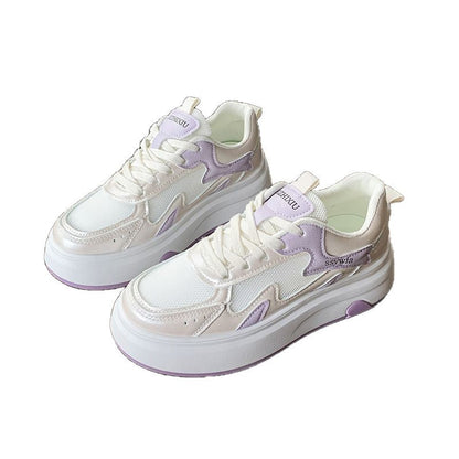 Damen Plateau Sneaker Bequem Mesh Design Elegant