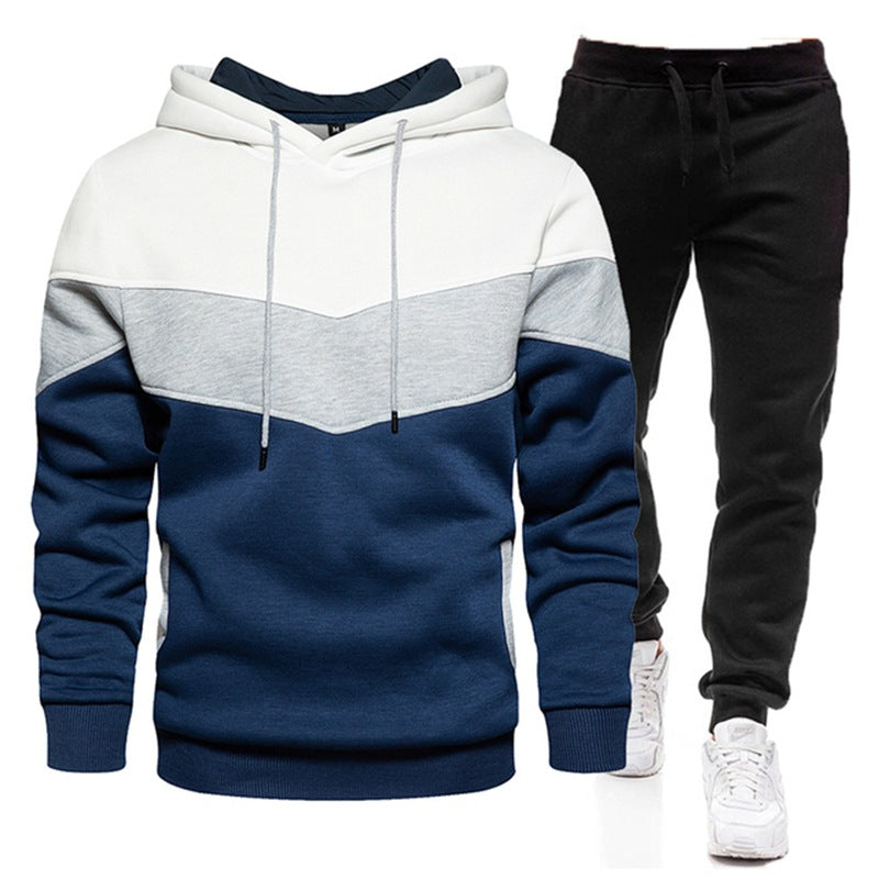 Herren Sportliches Hoodie Jogginghose Set Grau Sportlich