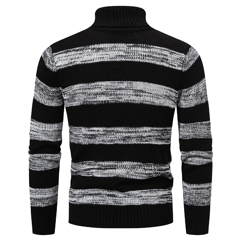 Herren Rollkragenpullover Streifenmuster Hochwertig Modisch