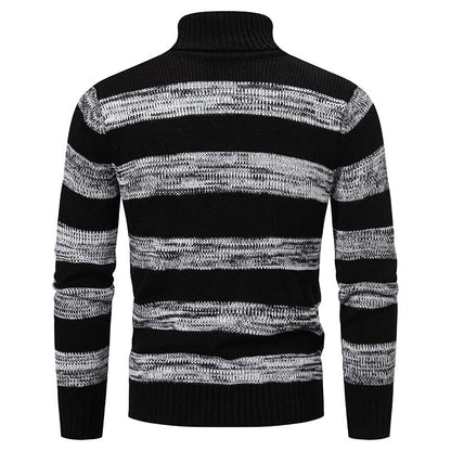 Herren Rollkragenpullover Streifenmuster Hochwertig Modisch