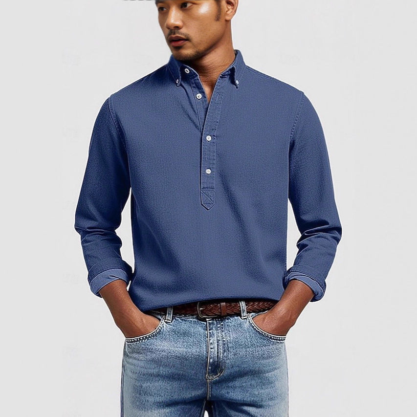 Herren Langarmhemd Moderner Kragen Slim Fit - BerlinGlamour