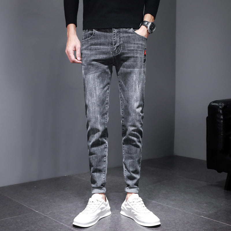 Herren Jeans Slim Fit Modern Waschdesign Schwarz