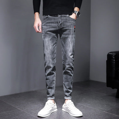 Herren Jeans Slim Fit Modern Waschdesign Schwarz