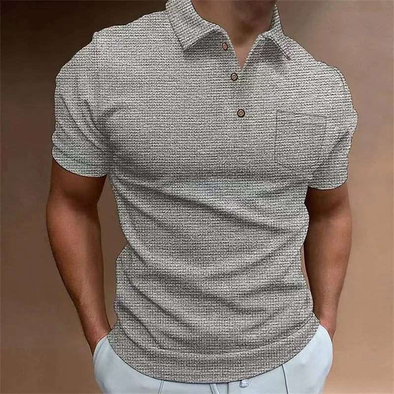Herren Poloshirt Modern Strukturiert Kragen