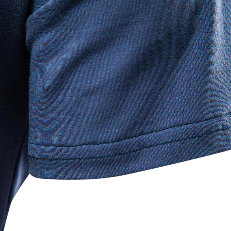 Herren Kurzarm-Shirts Modern mit Brusttasche und Henley-Ausschnitt