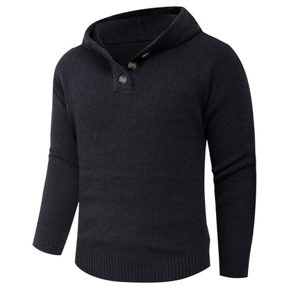 Herren Pullover Schalkragen Elegante Knöpfe Modern
