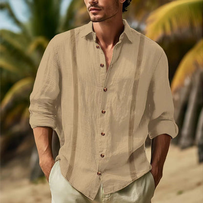 Leinenhemd Herren Modern Lässig Sommer