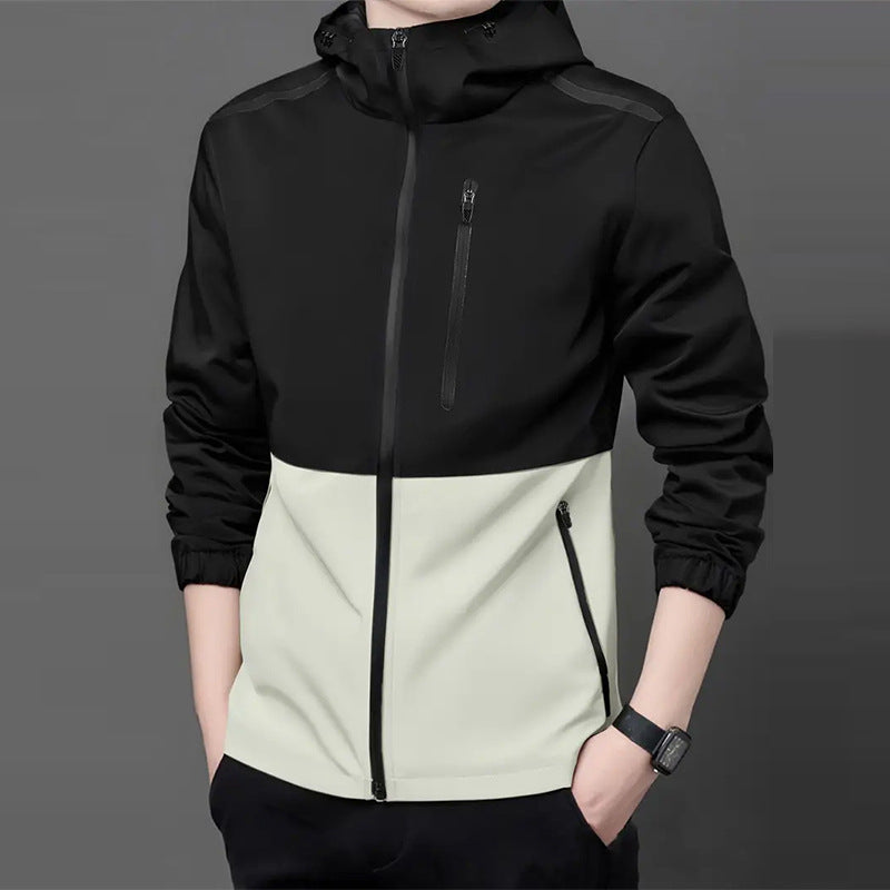 Herren Übergangsjacke Funktional Mit Kapuze Wasserabweisend - BerlinGlamour