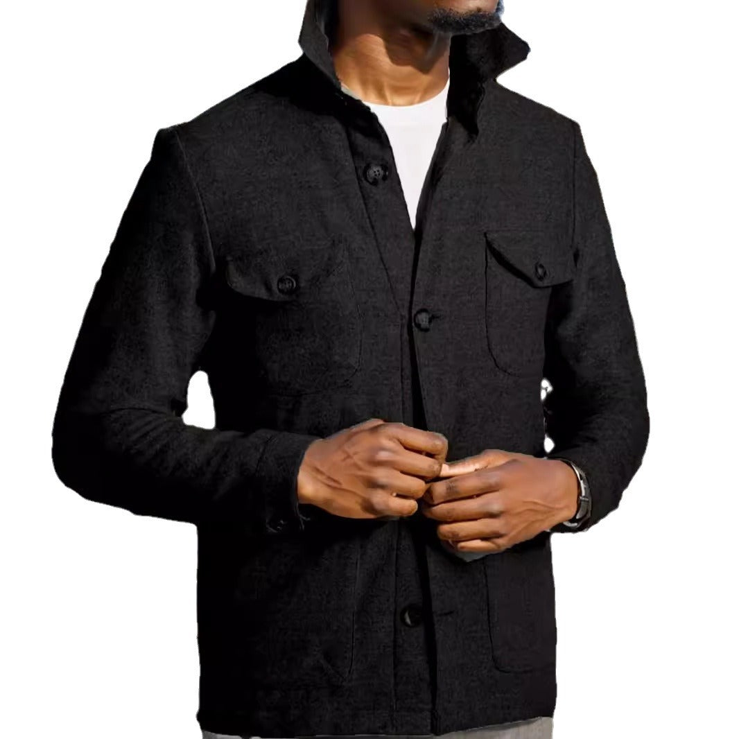 Herren Outdoorjacke Modern mit Taschen Stehkragen