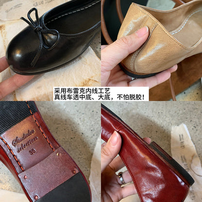 Damen Ballerinas Bequem Komfort Schleifendetails