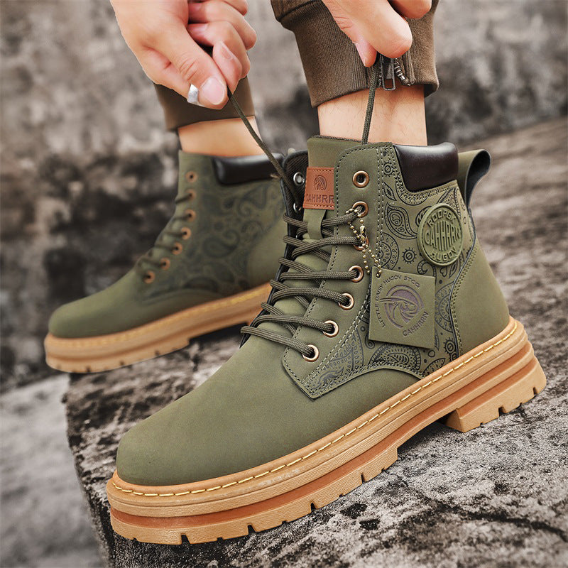 Damen Stiefel High-Top Paisley Muster Robust Winter