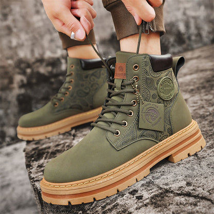 Damen Stiefel High-Top Paisley Muster Robust Winter
