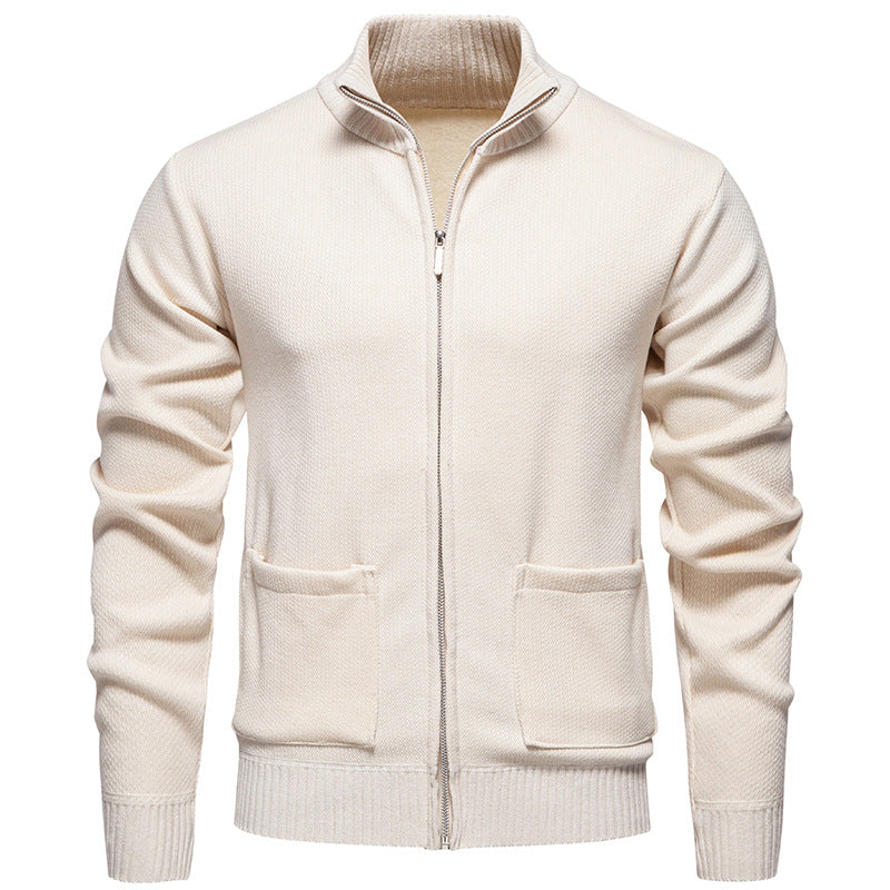 Herren Strickjacke Reißverschluss Taschen Modern