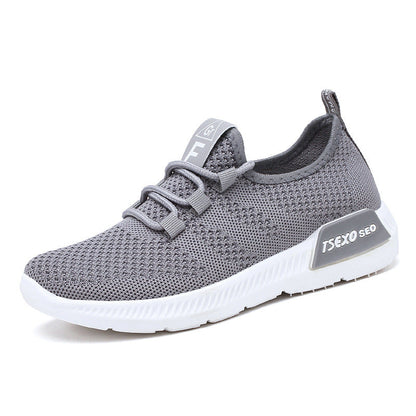 Damen Sneaker Leicht Atmungsaktiv Mesh Weiß