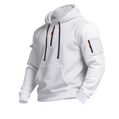 Herren Kapuzensweater Reißverschluss mit Seitentaschen Sportlich