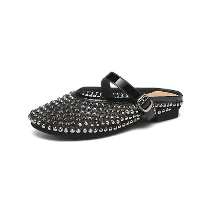 Damen Mokassins Elegante Schuhe mit Glitzersteinen