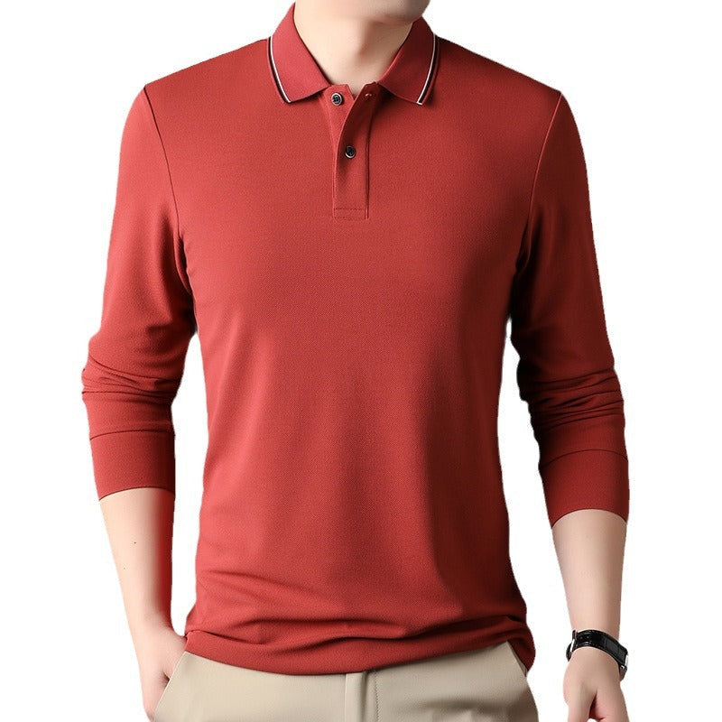 Herren Poloshirt Atmungsaktiv Piqué Elegante Kontrastdetails