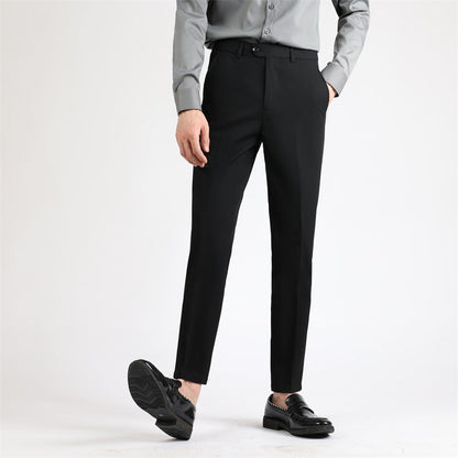 Herren Anzughose Slim Fit Schwarz mit Feinmuster