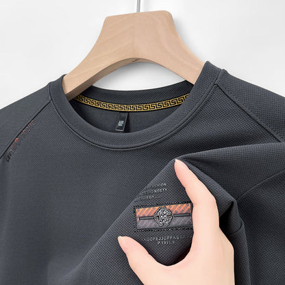 Herren Sweatshirt atmungsaktiv mit Sportstruktur Grau - BerlinGlamour