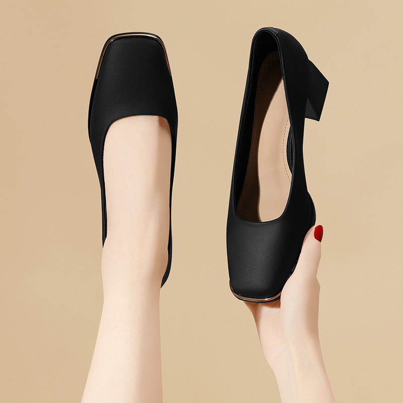 Damen Blockabsatz Schuhe Bequem Elegant Heidi Style