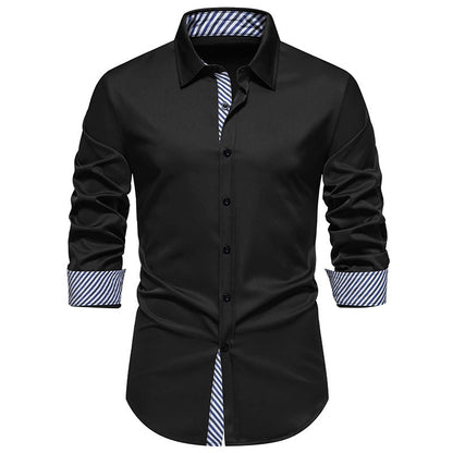 Herren Langarmhemd Elegantes Streifen Hemd Modern