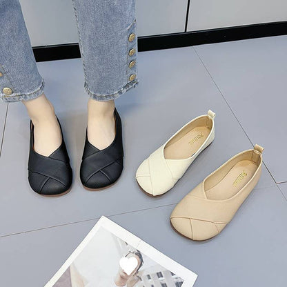 Damen Ballerinas Bequem Kreuz Design Schuhe Damen - BerlinGlamour