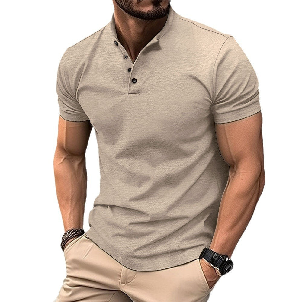 Herren Polohemd Elegantes Baumwolle Knopfleiste