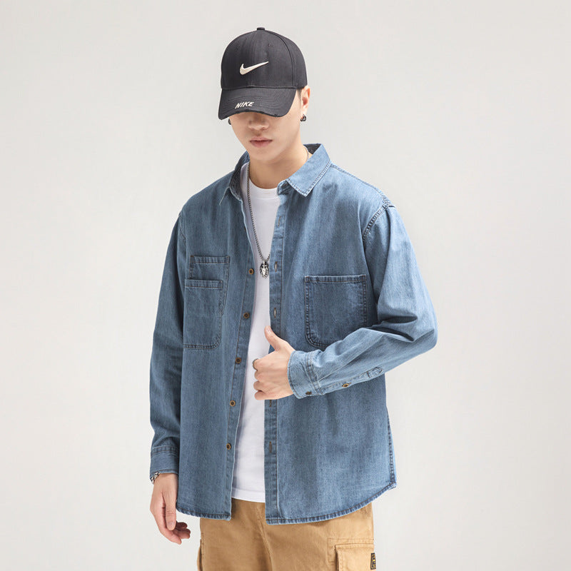 Herren Denim Hemd Lässig Casual Berlin Style