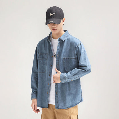 Herren Denim Hemd Lässig Casual Berlin Style