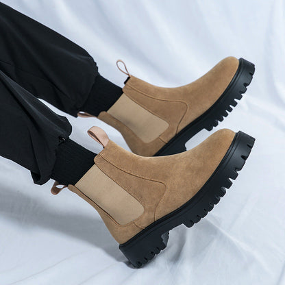Damen Chelsea Stiefel Rutschfest Elastisch Schuhe Schwarz