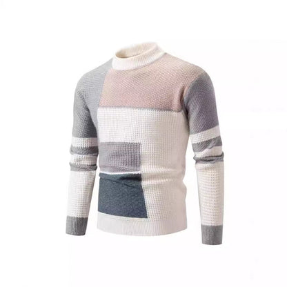 Strukturierter Herren Pullover Modern Farbblock Design