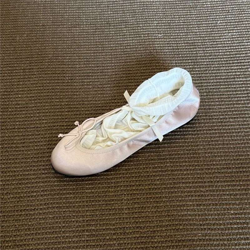 Damen Ballerinas Elastisch Bequem Schleifen Detail - BerlinGlamour