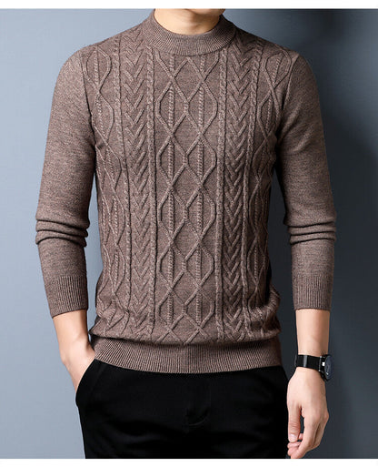 Herren Strickpullover mit Zopfmuster Grau Elegant