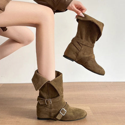 Damen Stiefel Ankle Boots Schnalle Schuhe Modern