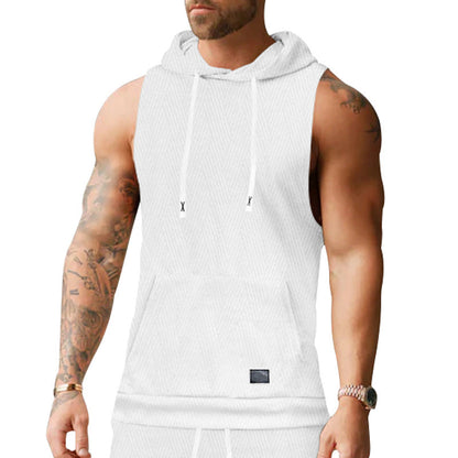 Kapuzenshirt Ärmellos Unisex Modern Strukturstoff