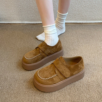 Damen Sneaker Velourschuhe Komfortabel Warm