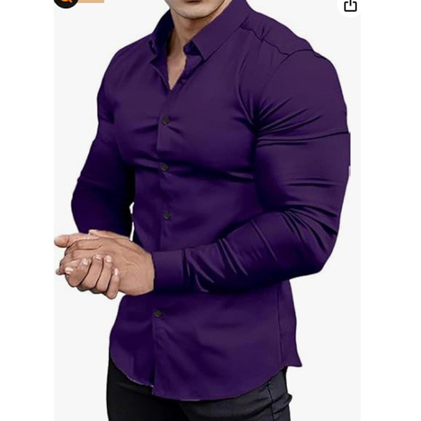 Herren Langarmhemd Elegant Slim Fit Kragen