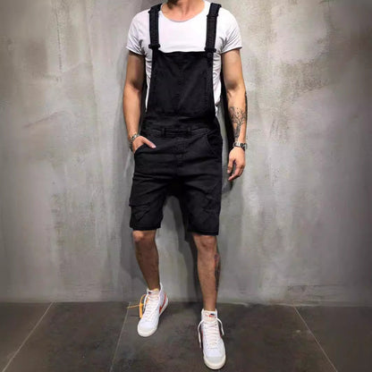 Herren Jeans Latzhose Used Look Modern