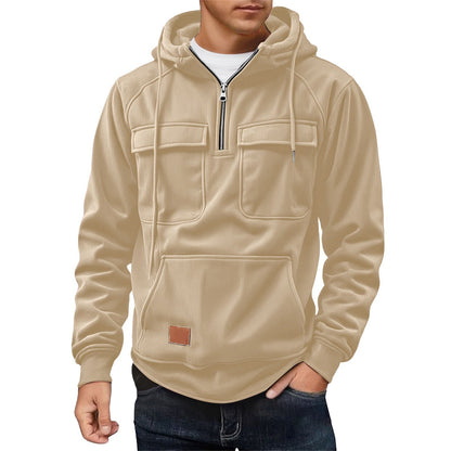 Herren Fleecepullover Warm mit Reißverschluss und Taschen