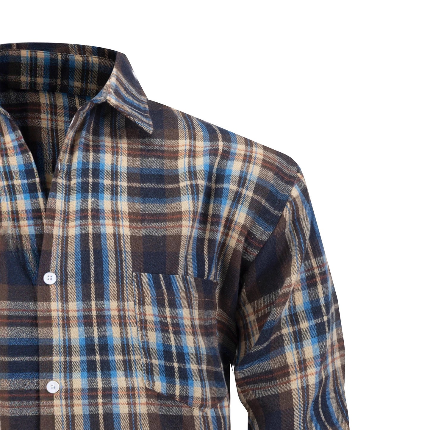 Kariertes Herren Flanellhemd Warm Elegant