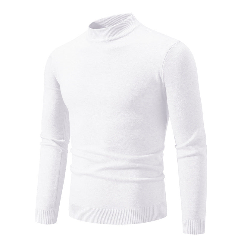 Herren Pullover Feinstrick Hochkragen Elastisch