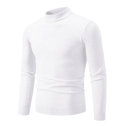 Herren Pullover Feinstrick Hochkragen Elastisch