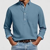 Herren Langarmhemd Moderner Kragen Slim Fit