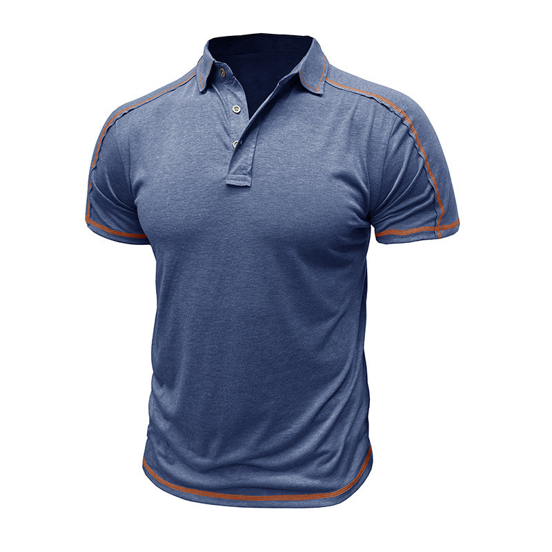 Herren Poloshirt Sportlich Kontrastnähte Modern