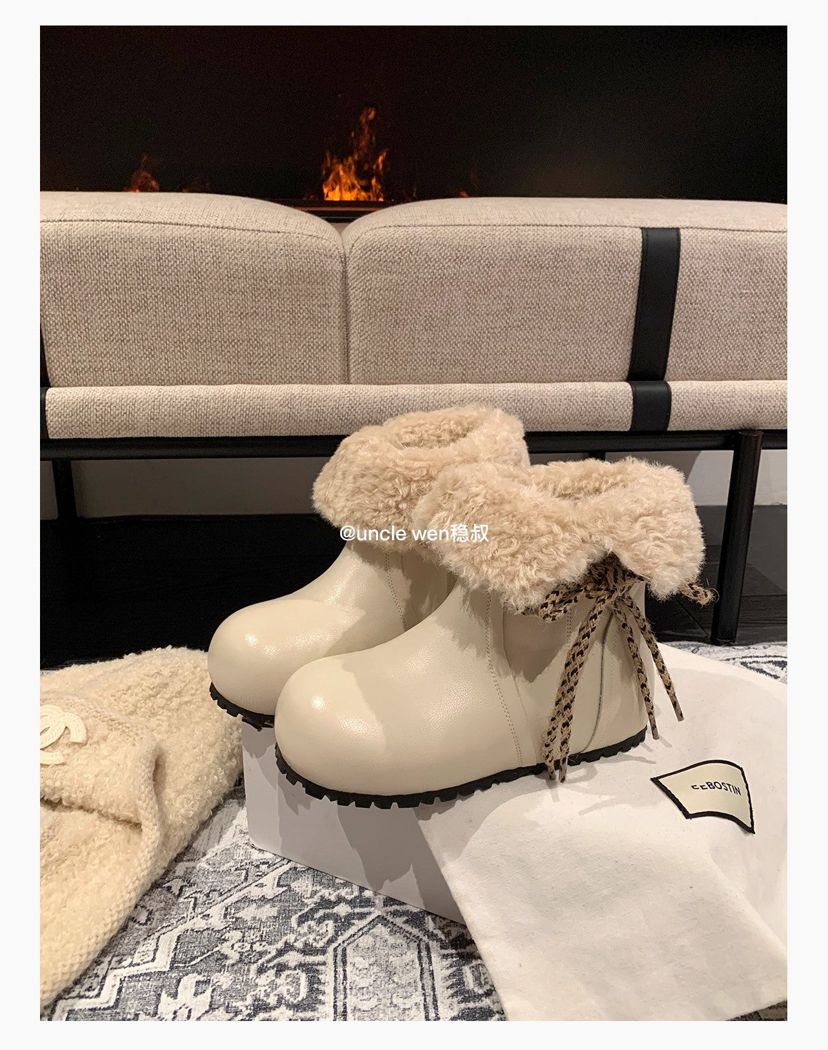 Damen Winterstiefel Warm Kuschelig Schnürstiefel