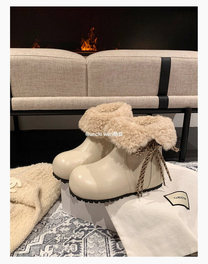 Damen Winterstiefel Warm Kuschelig Schnürstiefel