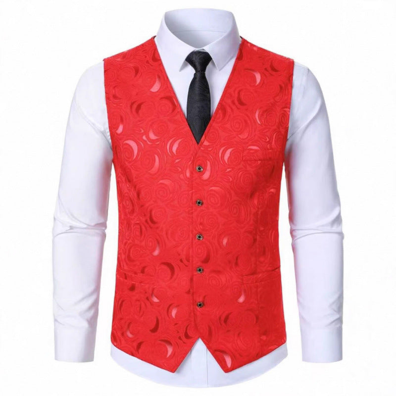 Herren Weste mit floralem Muster Elegant Modern