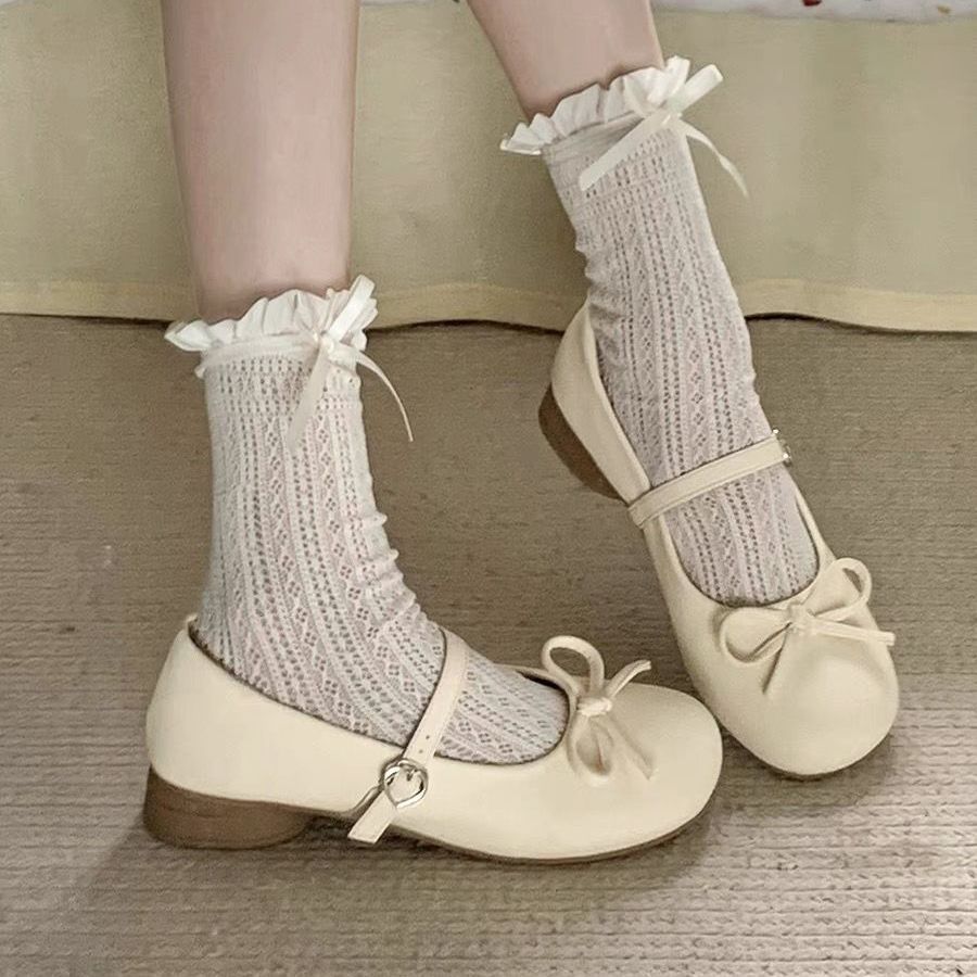 Damen Ballerinas Bequem Schleifen Detail Komfortschuhe