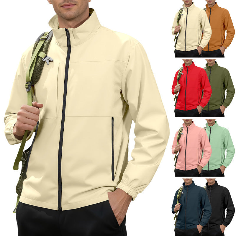 Herren Windjacke Leicht Reißverschluss Taschen Funktionell - BerlinGlamour