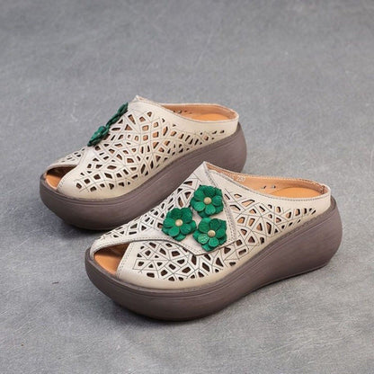 Damen Clogs Bequem mit Blumenmuster atmungsaktiv